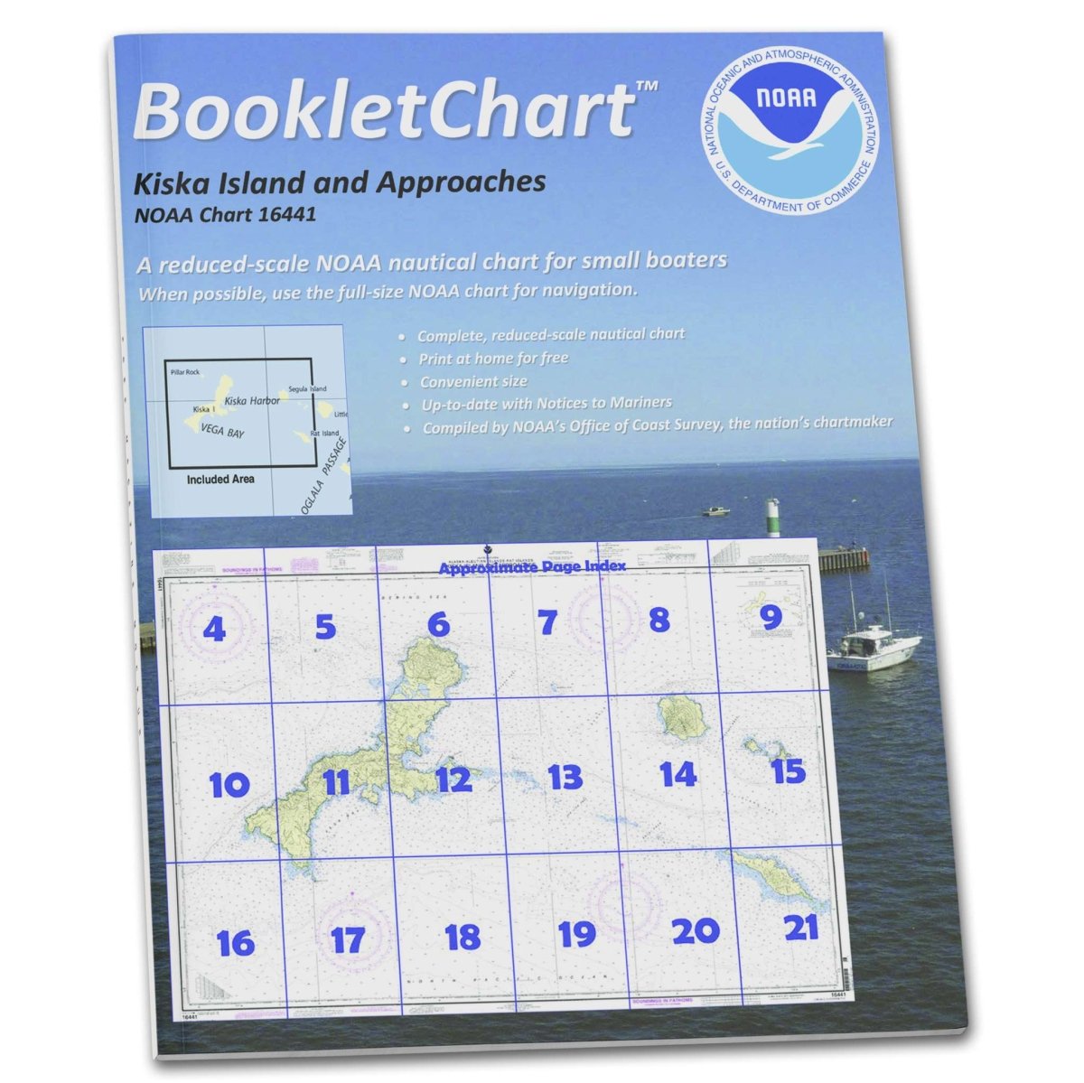 Historical NOAA Booklet Chart 16441: Kiska Island and approaches - Life Raft Professionals
