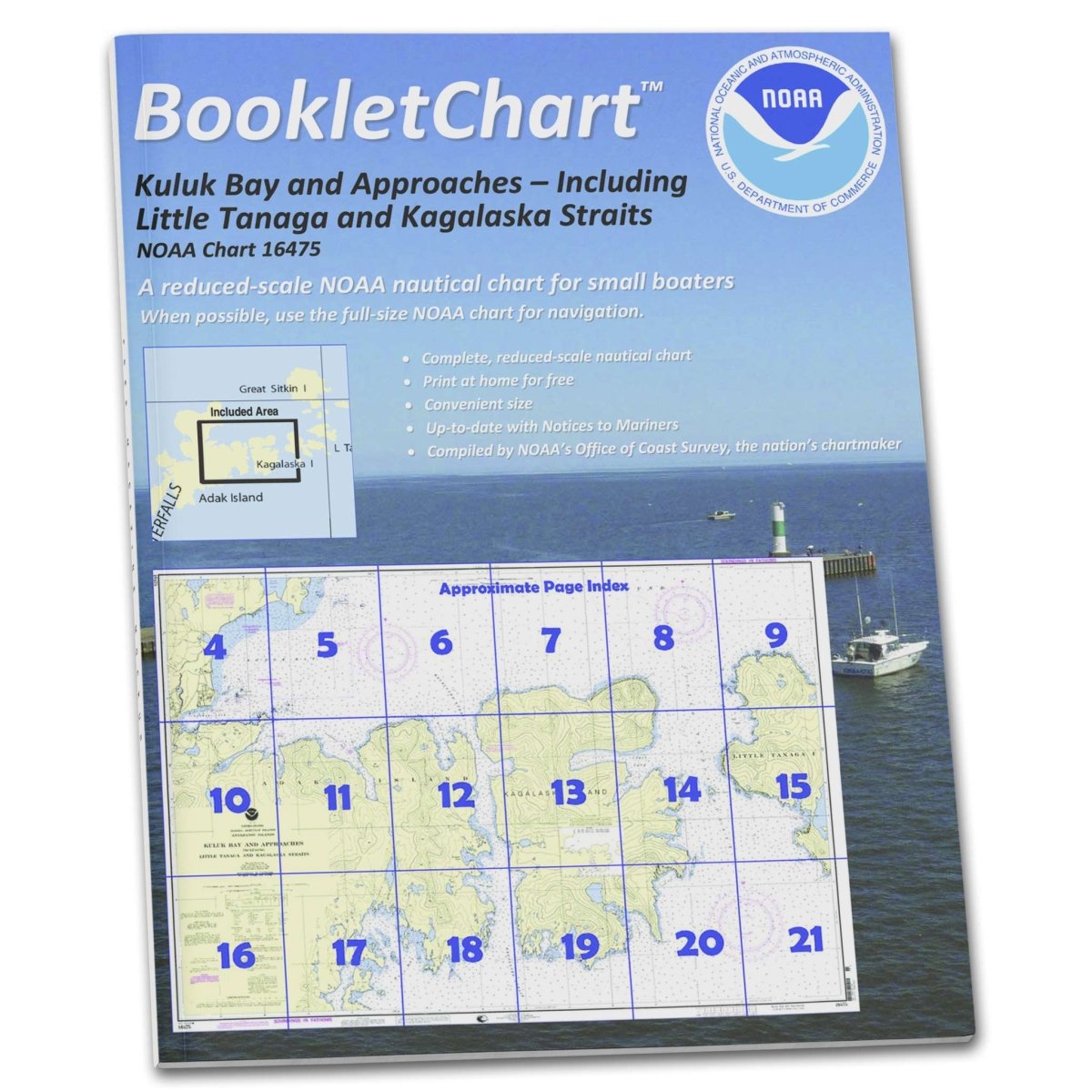 Historical NOAA Booklet Chart 16475: Kuluk Bay and approaches: Including Little Tanaga and Kagalaska, etc. - Life Raft Professionals