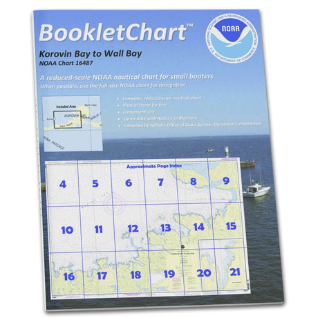 Historical NOAA Booklet Chart 16487: Korovin Bay to Wall Bay-Atka Island;Martin Harbor - Life Raft Professionals