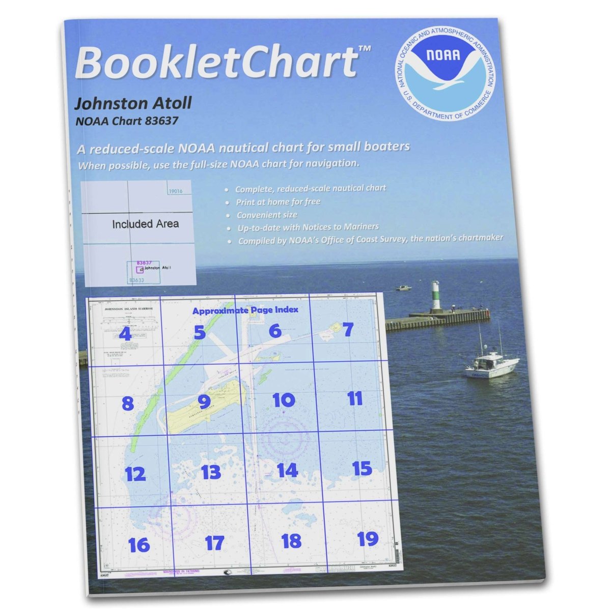 Historical NOAA Booklet Chart 83637: Johnston Atoll; Johnston Island Harbor - Life Raft Professionals