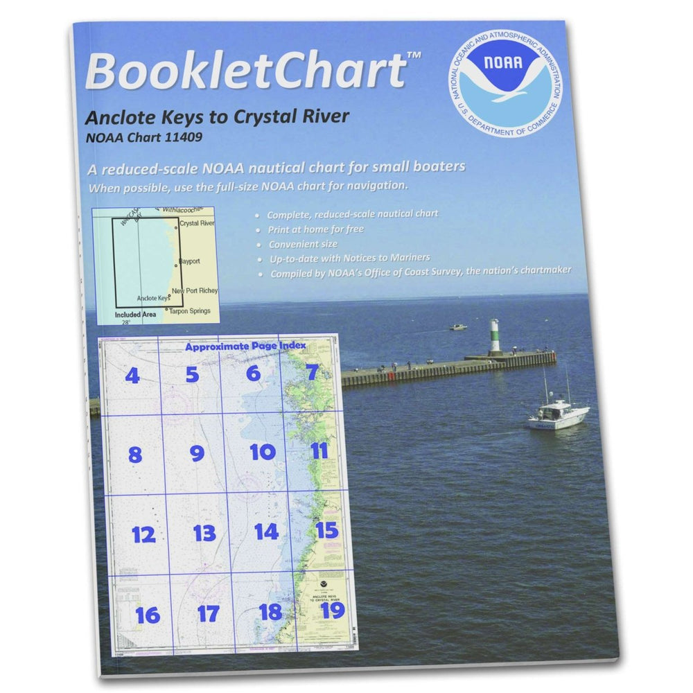 Historical NOAA BookletChart 11409: Anclote Keys to Crystal River - Life Raft Professionals