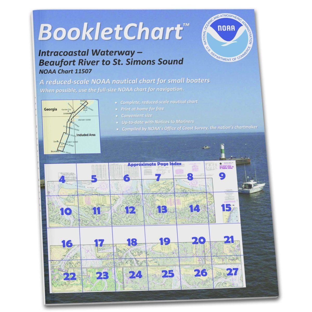 Historical NOAA BookletChart 11507: Intracoastal Waterway Beaufort River to St. Simons Sound - Life Raft Professionals