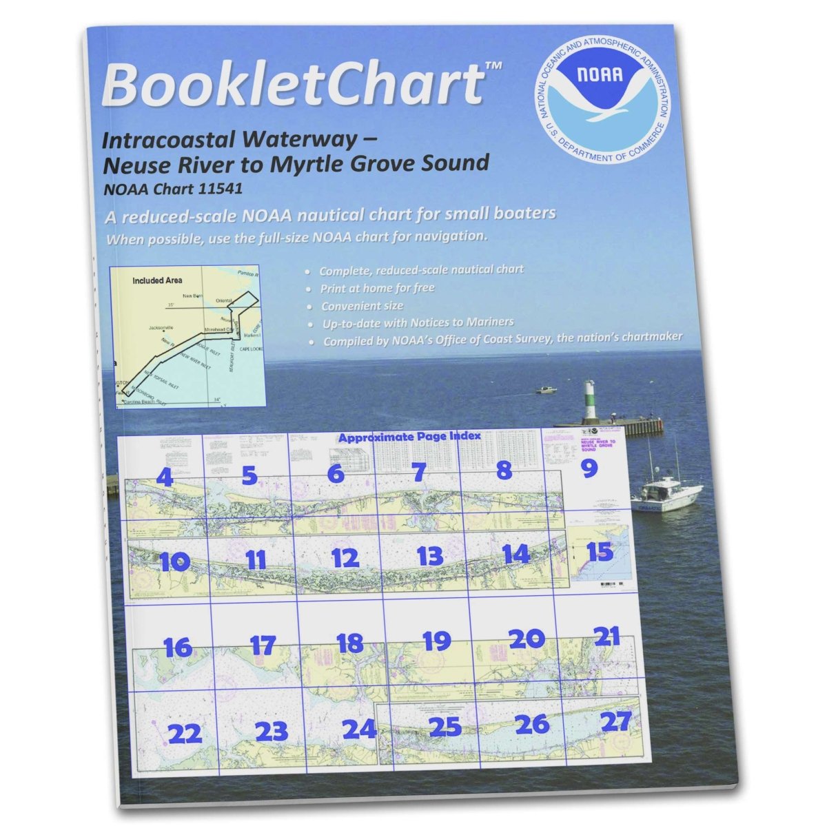 Historical NOAA BookletChart 11541: Intracoastal Waterway Neuse River to Myrtle Grove Sound - Life Raft Professionals