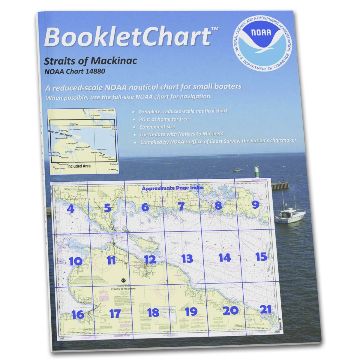HISTORICAL NOAA BookletChart 14880: Straits of Mackinac - Life Raft Professionals