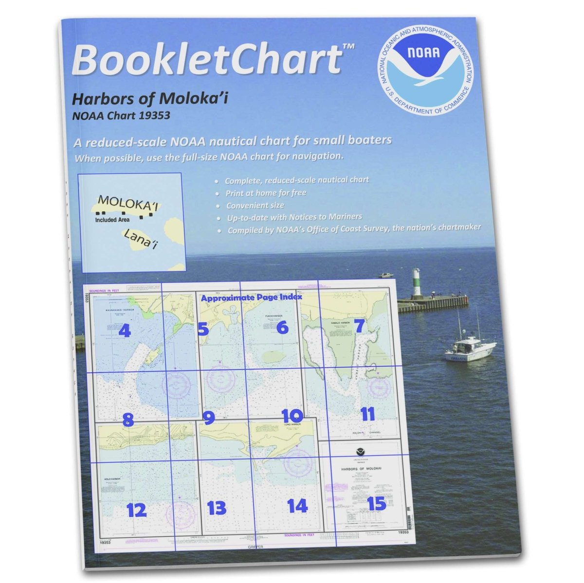 Historical NOAA BookletChart 19353: Harbors of Moloka'i Kaunakakai Harbor; PÃkoo Harbor; KamalÃ Harbor. - Life Raft Professionals