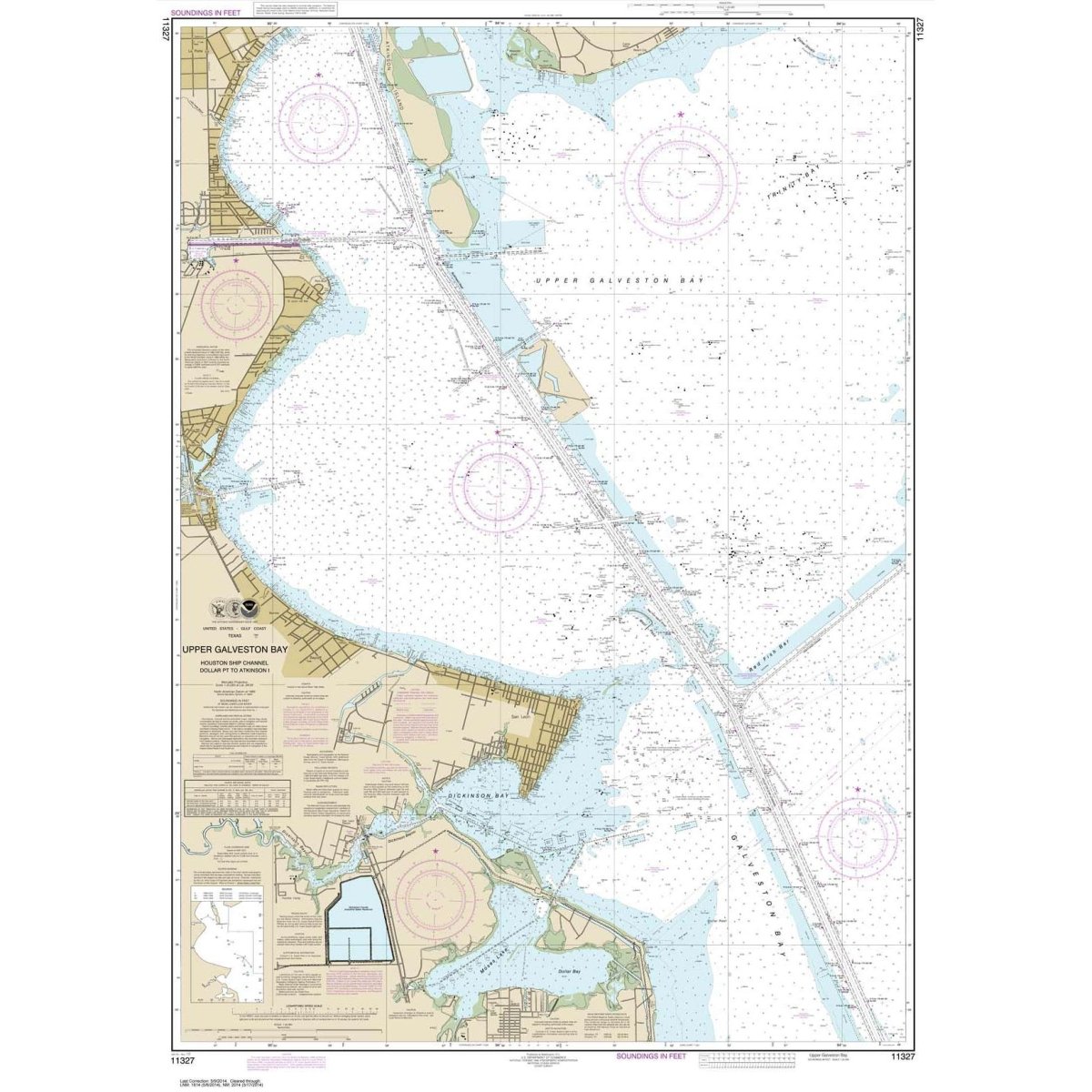Historical NOAA Chart 11327: Upper Galveston Bay-Houston Ship Channel-Dollar Pt. to Atkinson - Life Raft Professionals