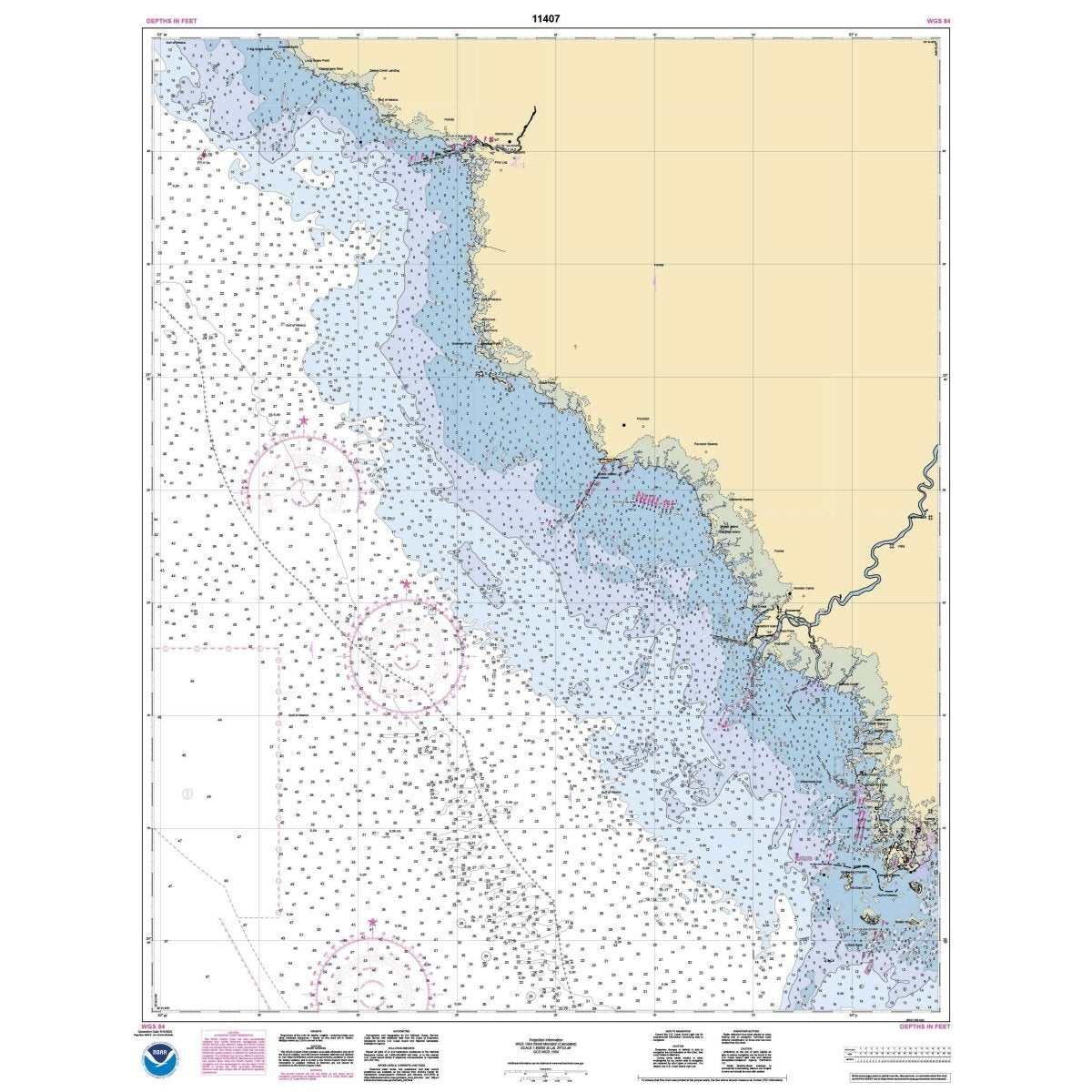 Horshoe Point Calculation Historical NOAA Chart 11407: Horseshoe Point to Rock Islands;Horseshoe ...