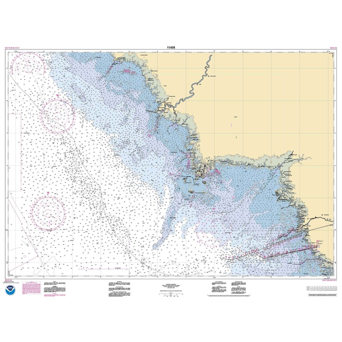 Historical NOAA Chart 11408: Crystal River to Horseshoe Point; Suwannee River; Cedar Keys - Life Raft Professionals