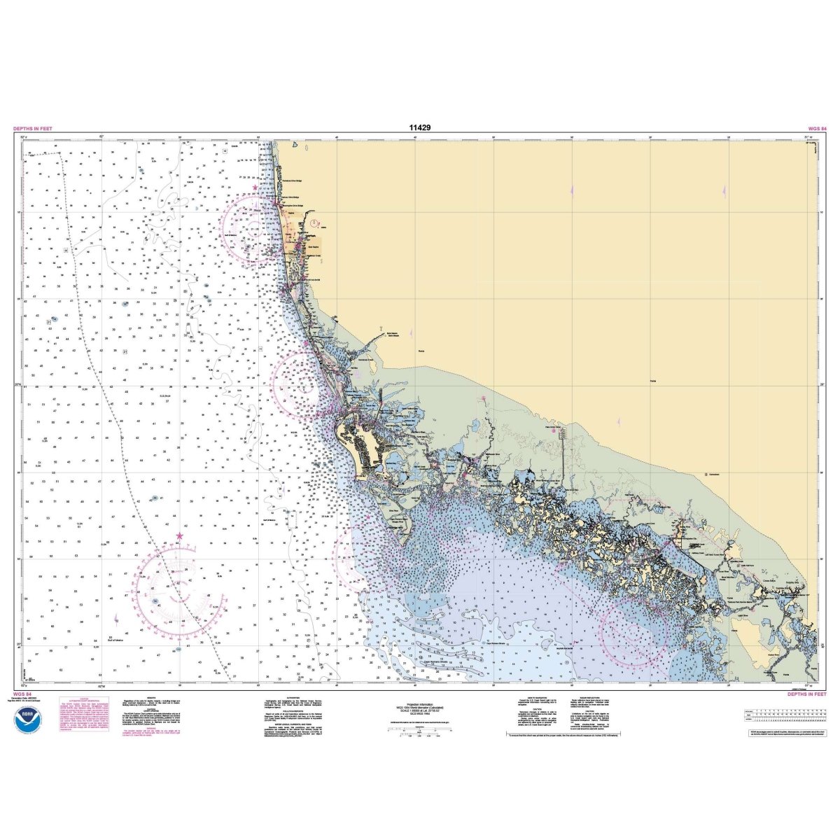 Historical NOAA Chart 11429: Chatham River to Clam Pass; Naples Bay; Everglades Harbor - Life Raft Professionals