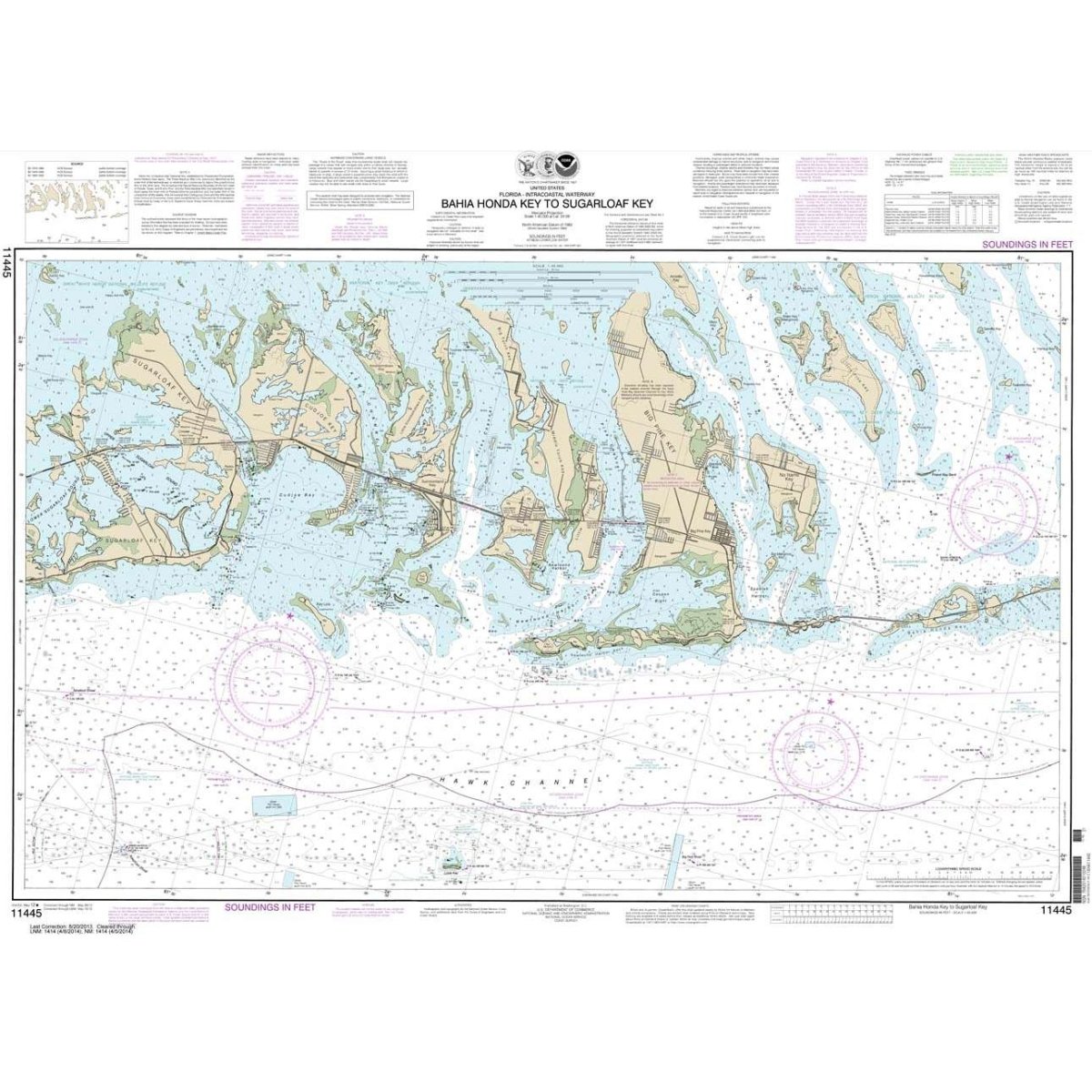 Historical NOAA Chart 11445: Intracoastal Waterway Bahia Honda Key to Sugarloaf Key - Life Raft Professionals