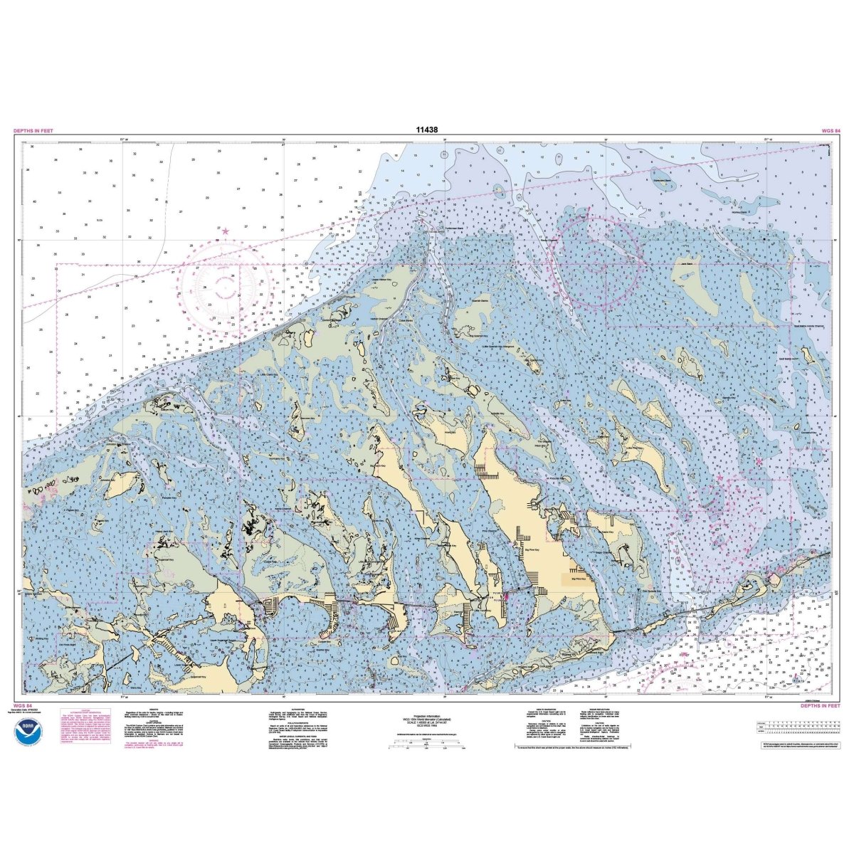 Historical NOAA Chart 11448: Intracoastal Waterway Big Spanish Channel to Johnston Key - Life Raft Professionals
