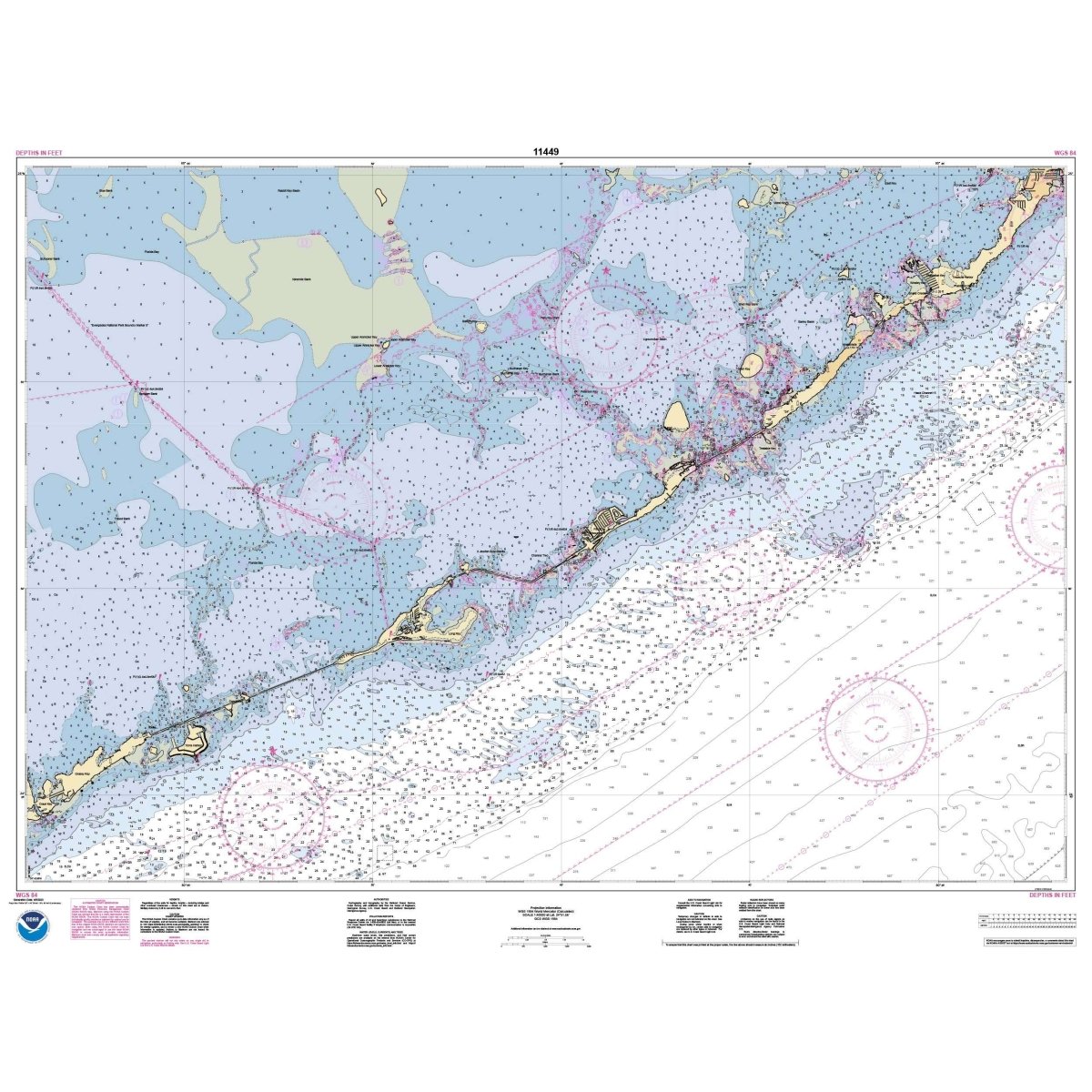 Historical NOAA Chart 11449: Intracoastal Waterway Matecumbe to Grassy Key - Life Raft Professionals