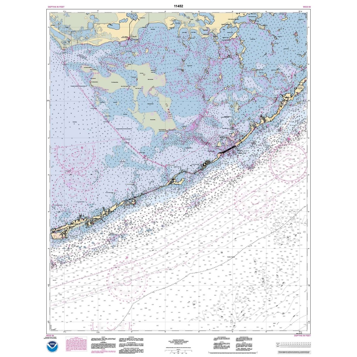 Historical NOAA Chart 11452: Intracoastal Waterway Alligator Reef to Sombrero Key - Life Raft Professionals