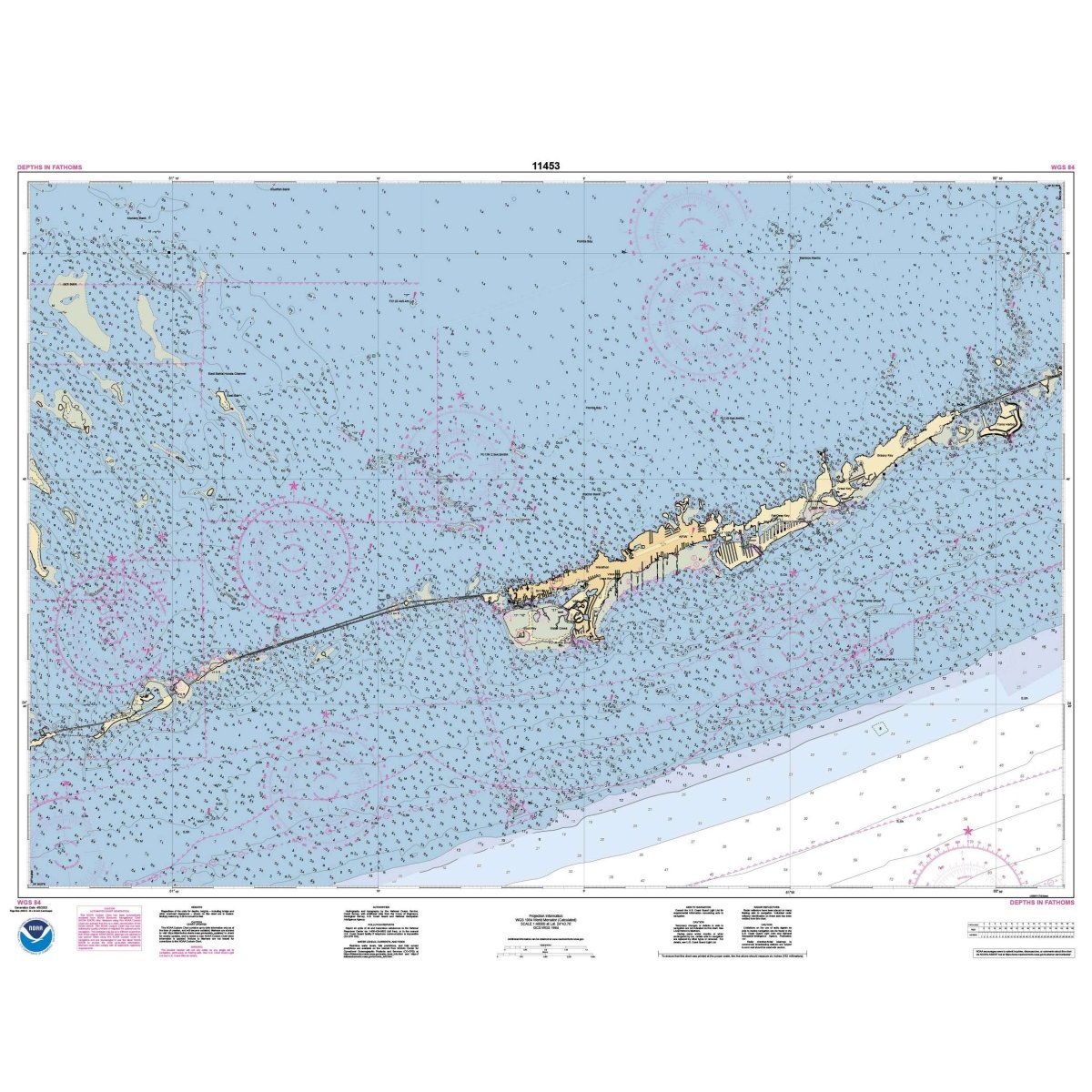 Historical NOAA Chart 11453: Florida Keys Grassy Key to Bahia Honda Key - Life Raft Professionals