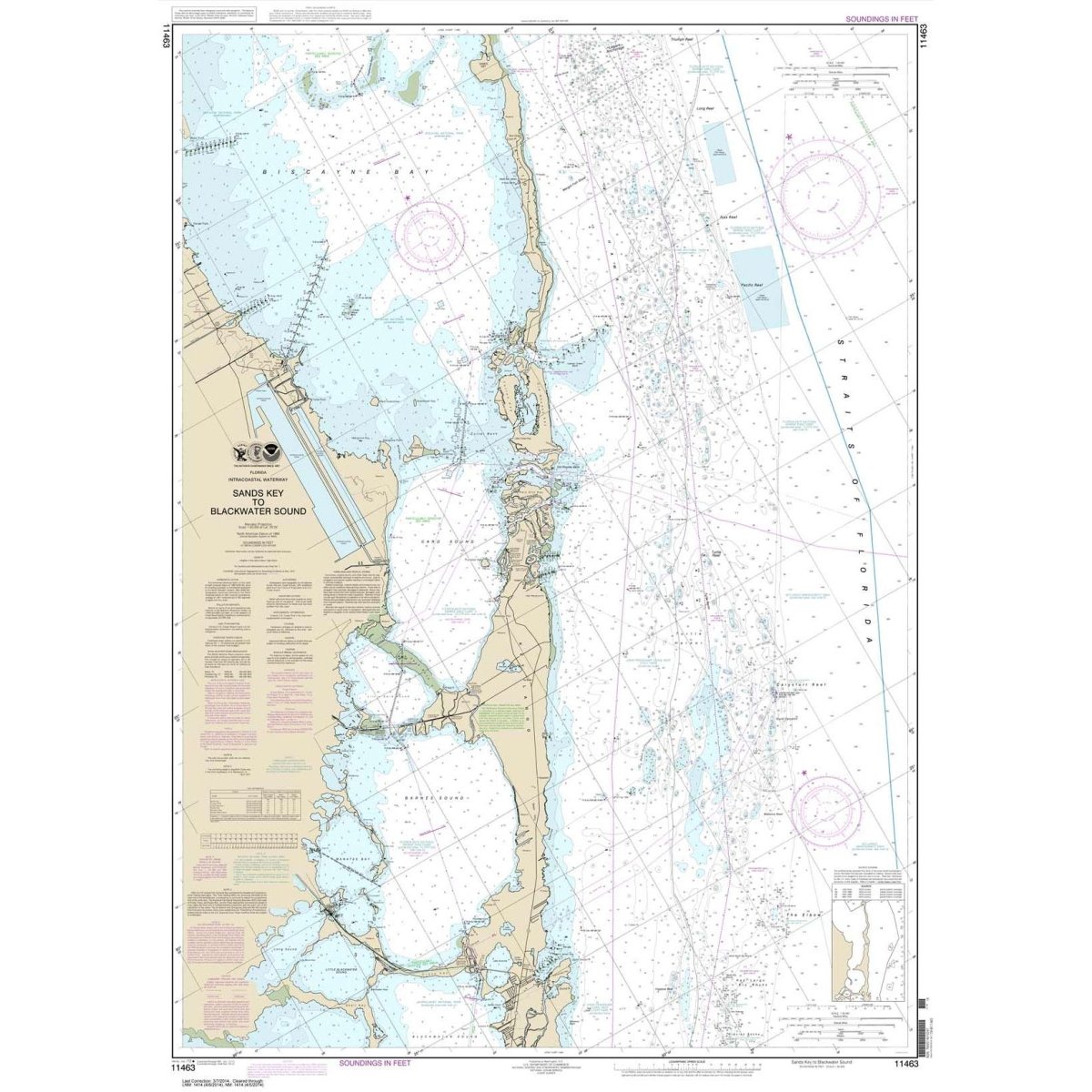 Historical NOAA Chart 11463: Intracoastal Waterway Sands Key to Blackwater Sound - Life Raft Professionals