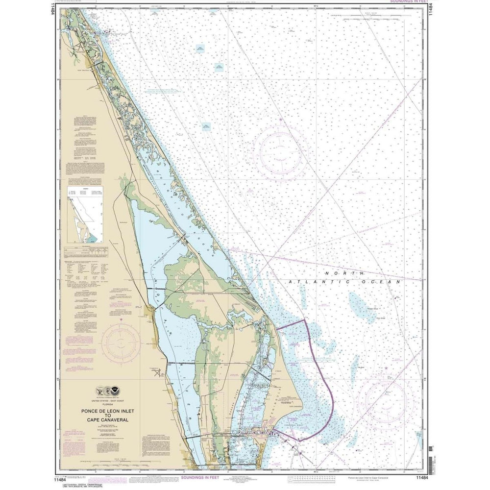Historical NOAA Chart 11484: Ponce de Leon Inlet to Cape Canaveral - Life Raft Professionals