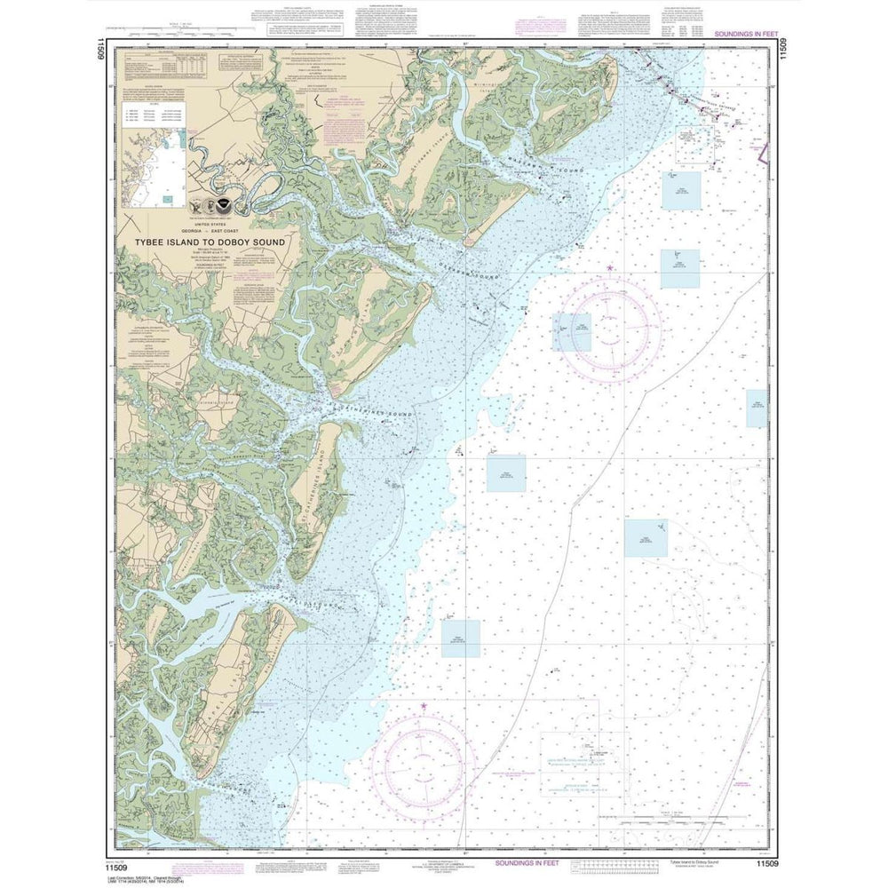 Historical NOAA Chart 11509: Tybee Island to Doboy Sound - Life Raft Professionals