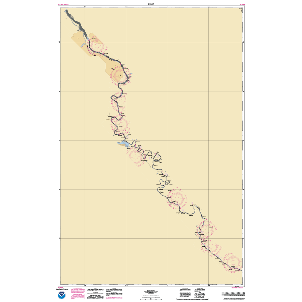 Historical NOAA Chart 11515: Savannah River Brier Creek to Augusta - Life Raft Professionals