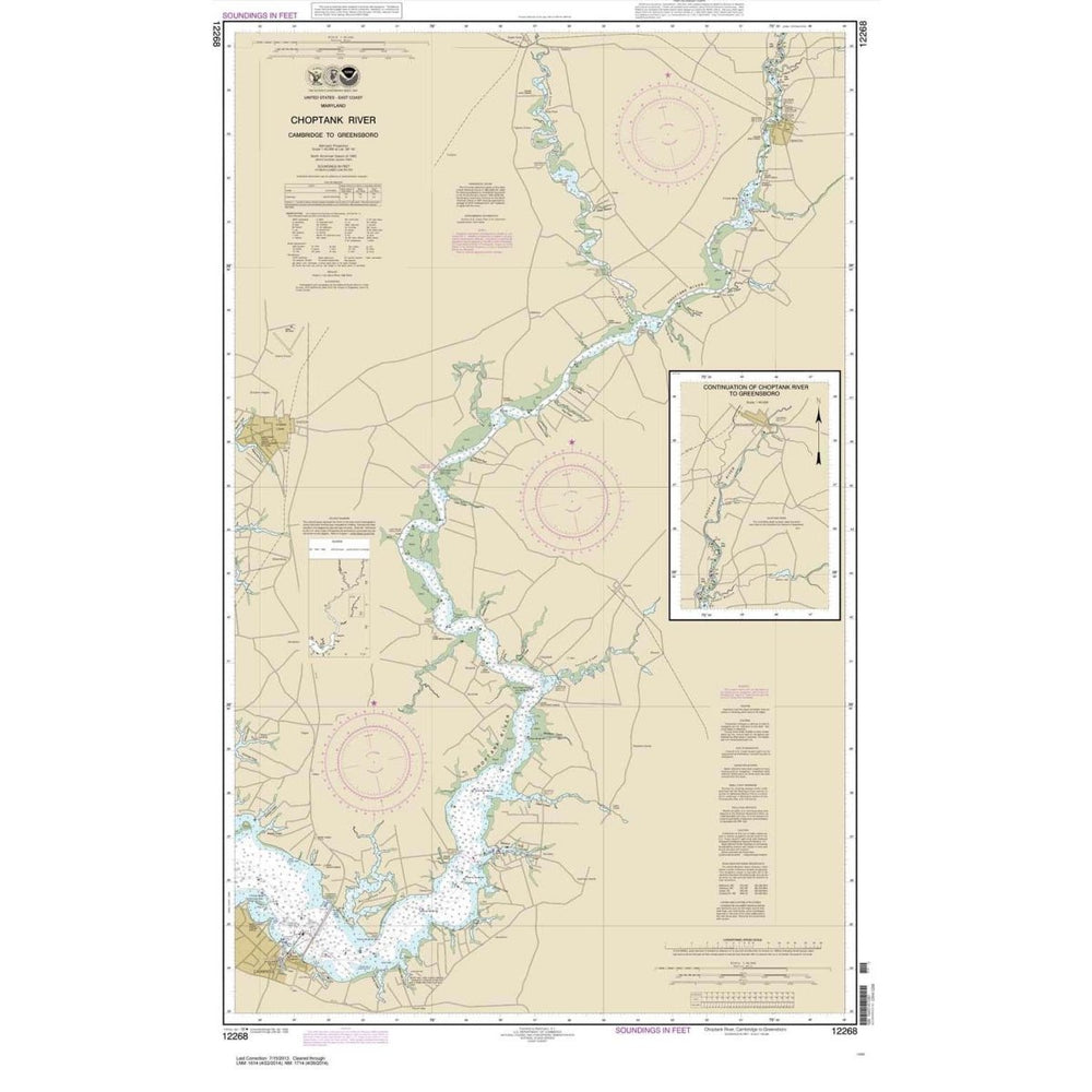 Historical NOAA Chart 12268: Choptank River Cambridge to Greensboro - Life Raft Professionals