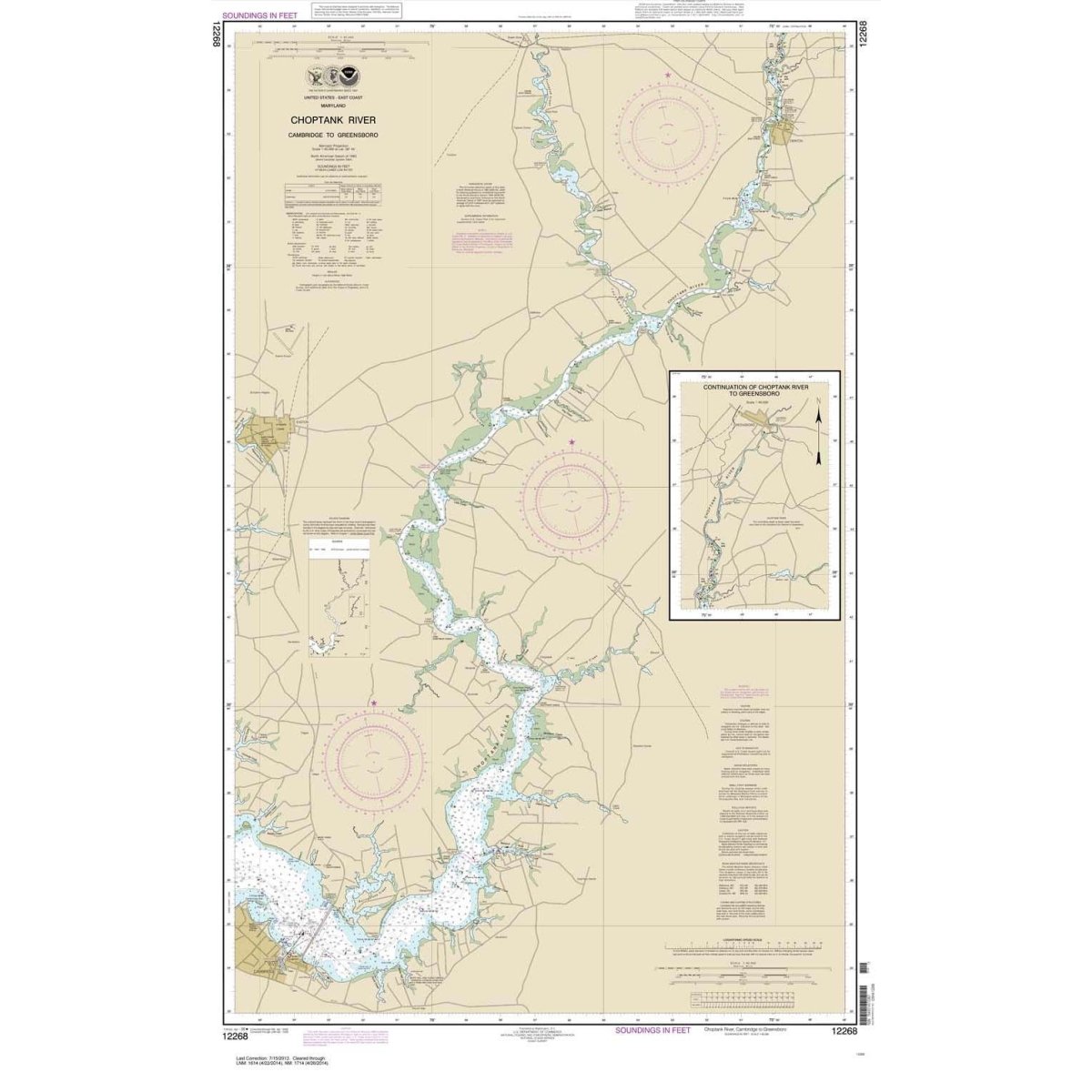 Historical NOAA Chart 12268: Choptank River Cambridge to Greensboro - Life Raft Professionals