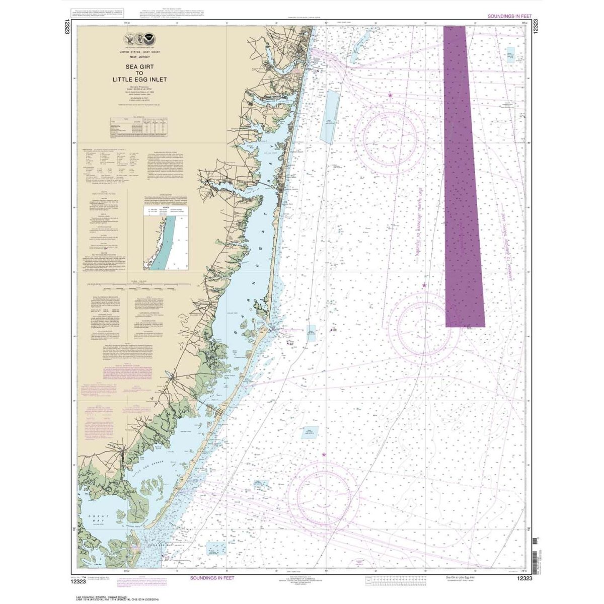 Historical NOAA Chart 12323: Sea Girt to Little Egg Inlet - Life Raft Professionals