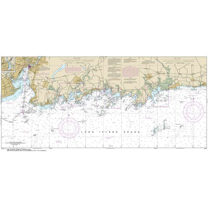 Historical NOAA Chart 12372: Long Island Sound-Watch Hill to New Haven Harbor (6 PAGE FOLIO) - Life Raft Professionals