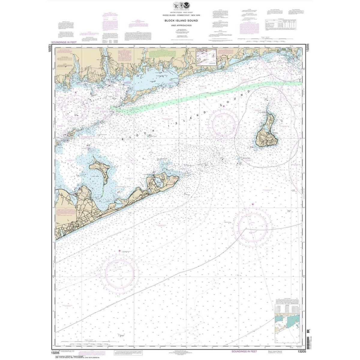 Historical NOAA Chart 13205: Block Island Sound and Approaches - Life Raft Professionals