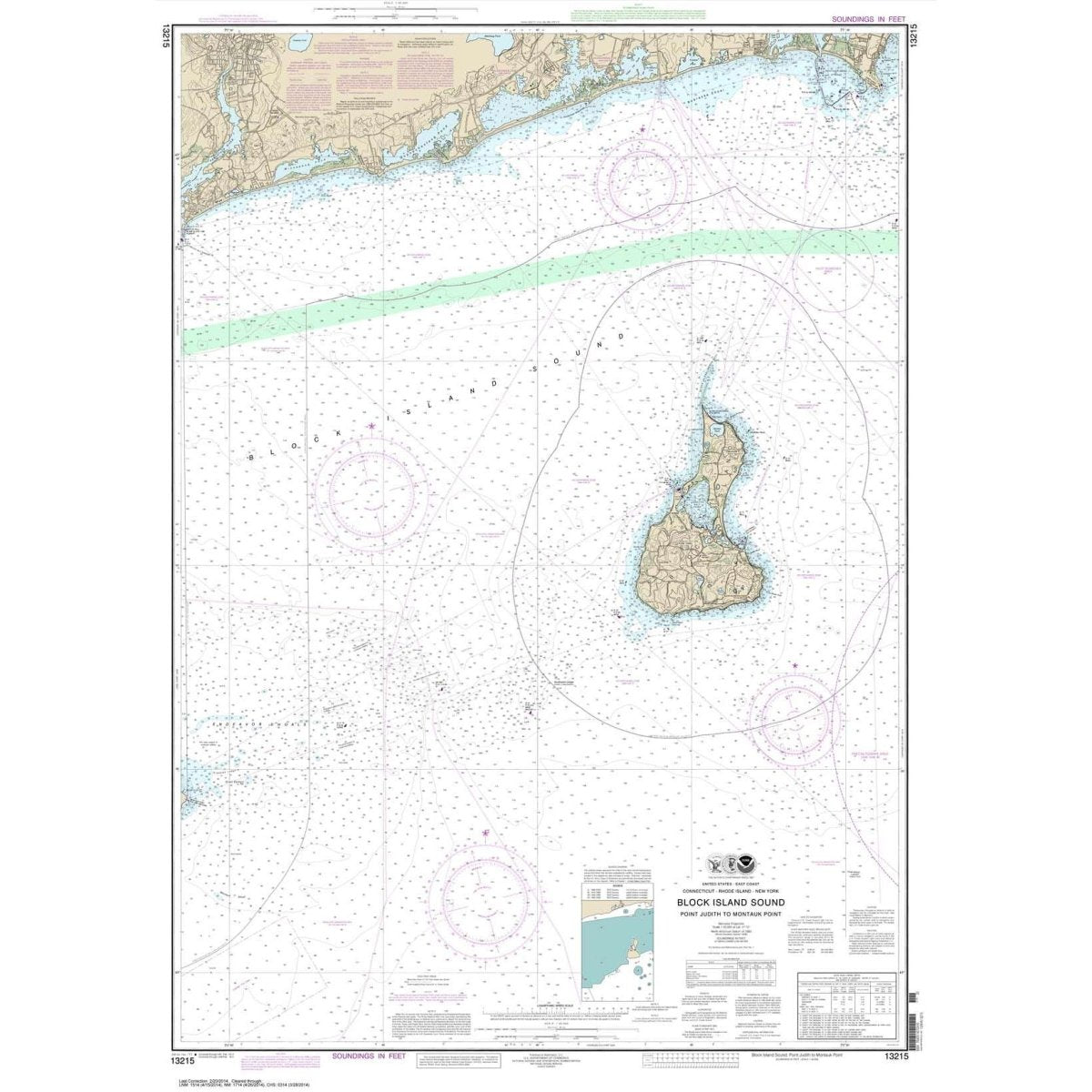 Historical NOAA Chart 13215: Block Island Sound Point Judith to Montauk Point - Life Raft Professionals
