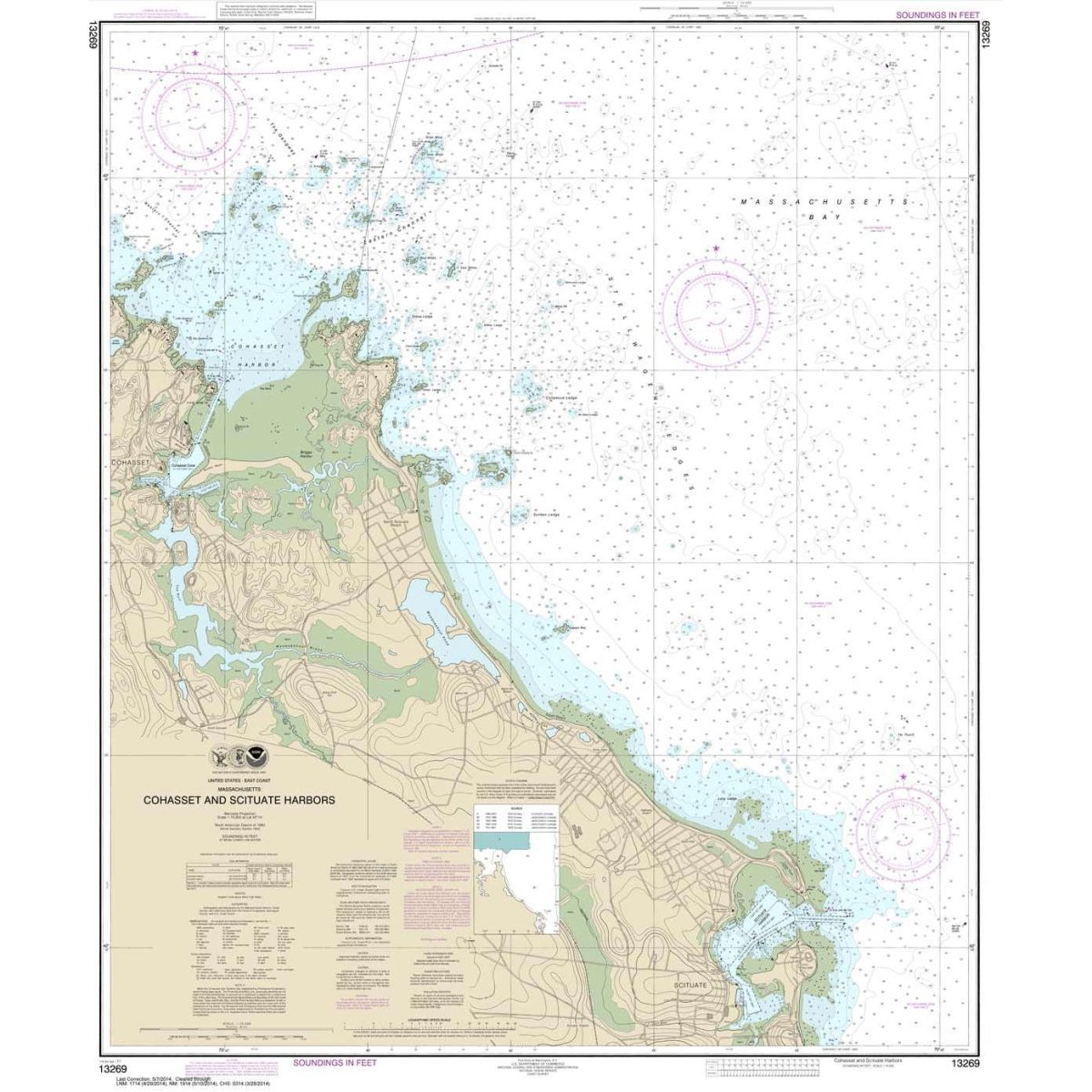 Historical NOAA Chart 13269: Cohasset and Scituate Harbors - Life Raft Professionals