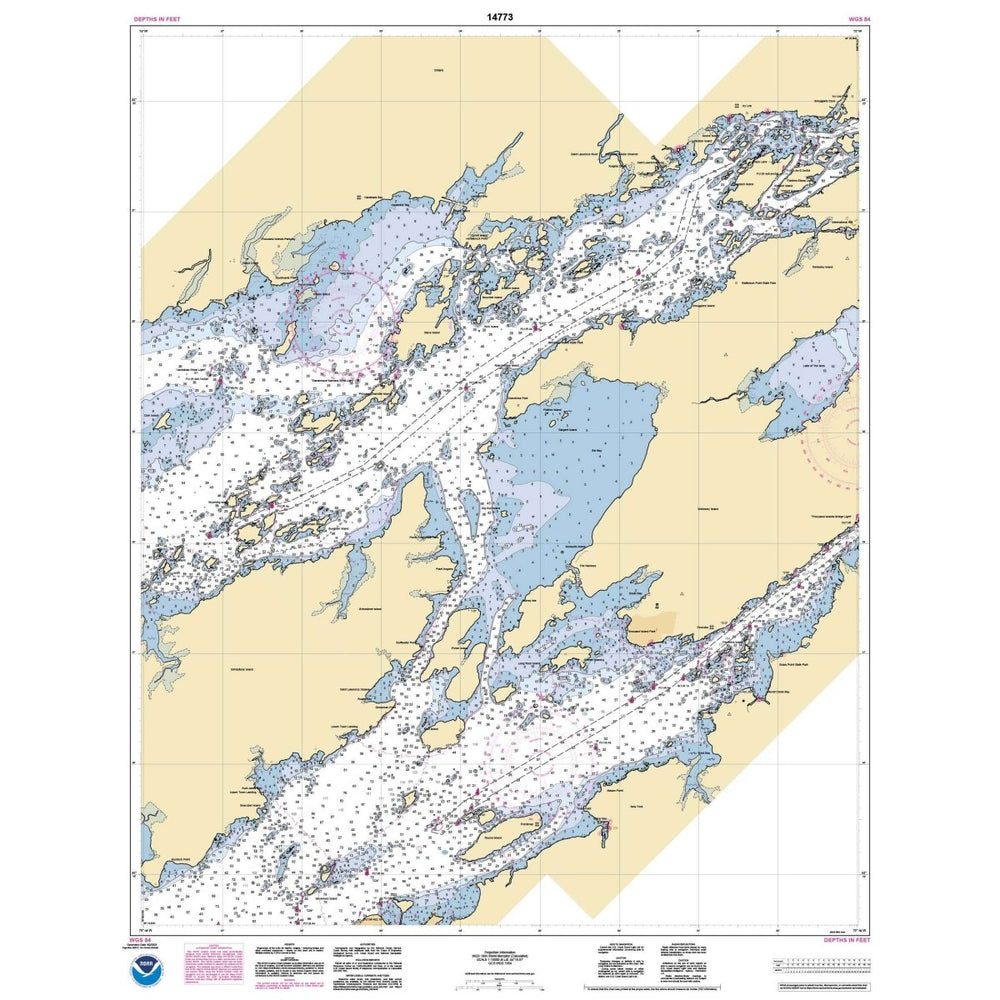 Historical NOAA Chart 14773: Gananoque: Ont.: to St. Lawrence Park. N.Y. - Life Raft Professionals