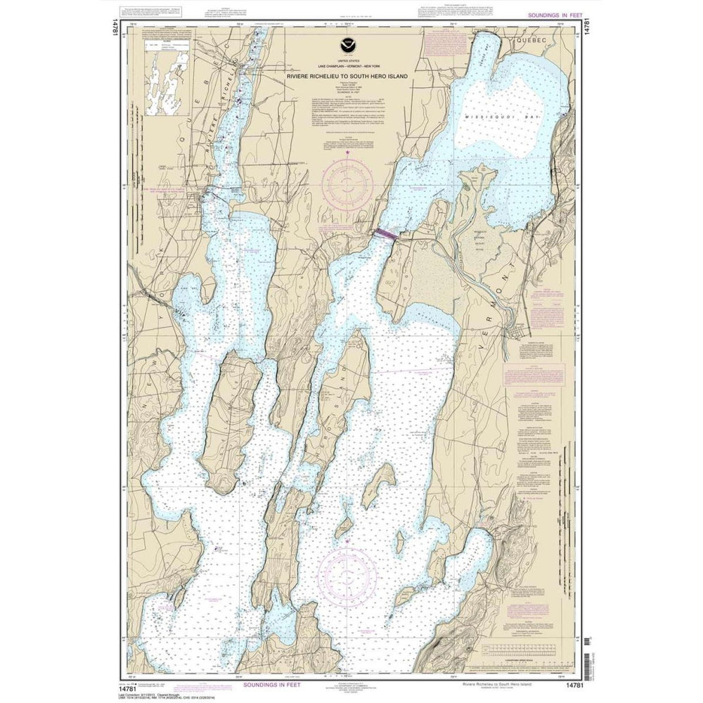 Historical NOAA Chart 14781: Riviere Richelieu to South Hero Island - Life Raft Professionals
