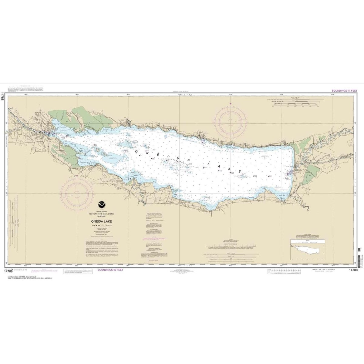 Historical NOAA Chart 14788: Oneida Lake - Lock 22 to Lock 23 - Life Raft Professionals