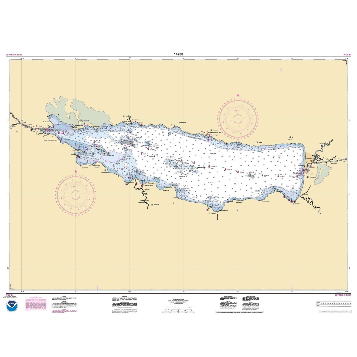 Historical NOAA Chart 14788: Oneida Lake - Lock 22 to Lock 23 - Life Raft Professionals