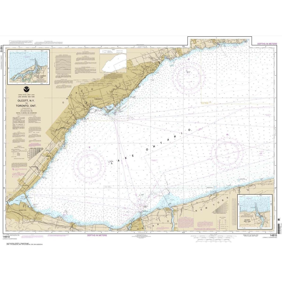 Historical NOAA Chart 14810: Olcott Harbor to Toronto; Olcott and Wilson Harbors - Life Raft Professionals