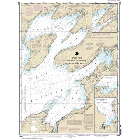Historical NOAA Chart 14811: Chaumont: Henderson and Black River Bays; Sackets Harbor; Henderson Harbor; Chaumont Harbor - Life Raft Professionals