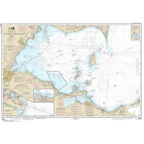 Historical NOAA Chart 14830: West End of Lake Erie; Port Clinton Harbor; Monroe Harbor; Lorain to Detriot River; Vermilion - Life Raft Professionals