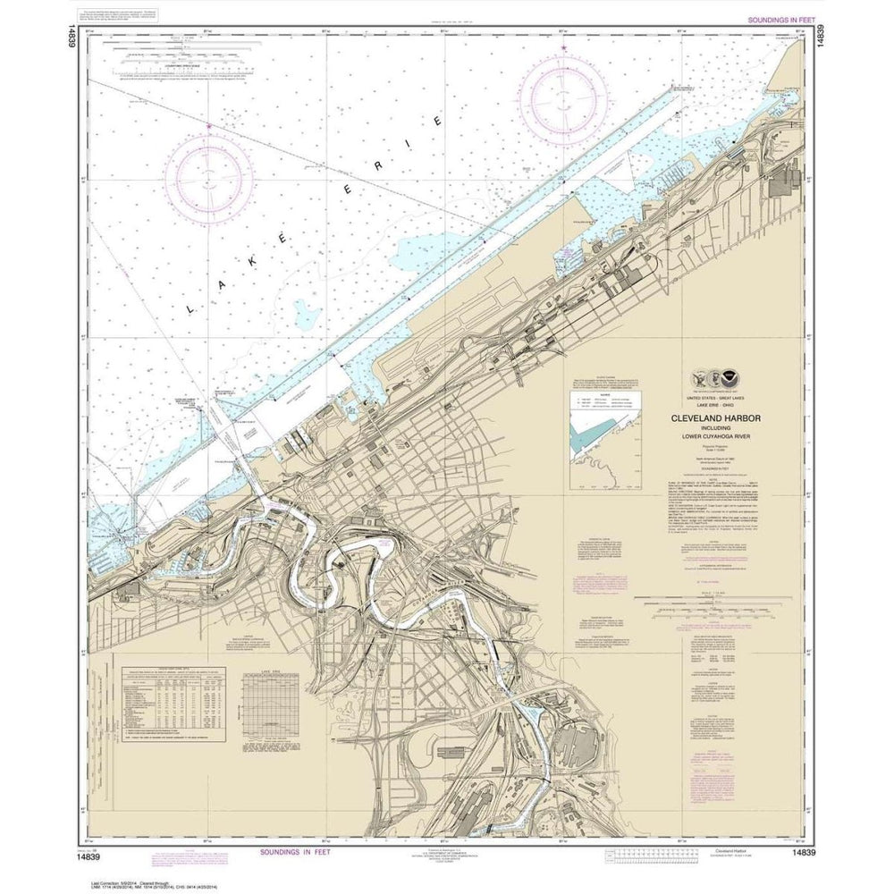 Historical NOAA Chart 14839: Cleveland Harbor: including lower Cuyahoga River - Life Raft Professionals