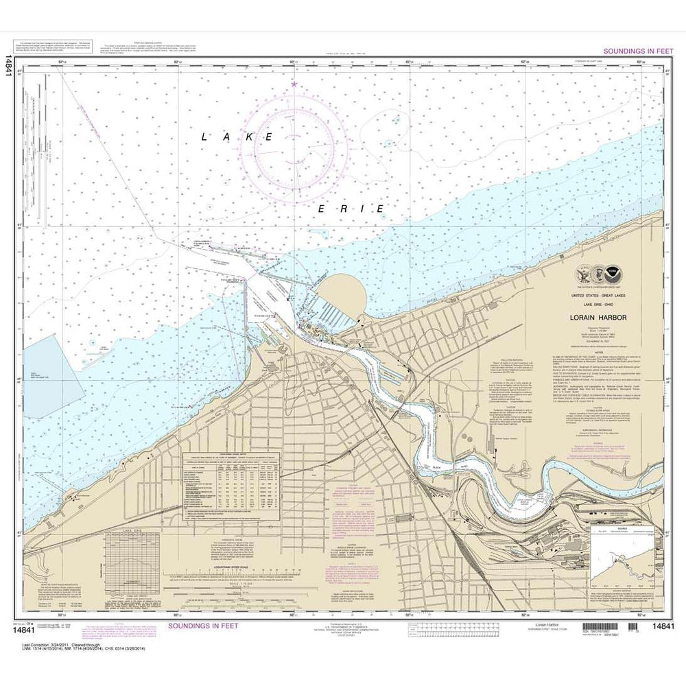 Historical NOAA Chart 14841: Lorain Harbor - Life Raft Professionals
