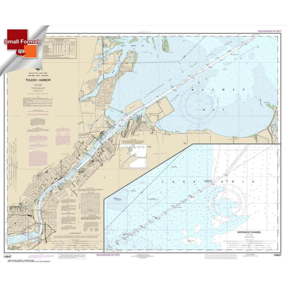 Historical NOAA Chart 14847: Toledo Harbor; Entrance Channel to Harbor - Life Raft Professionals