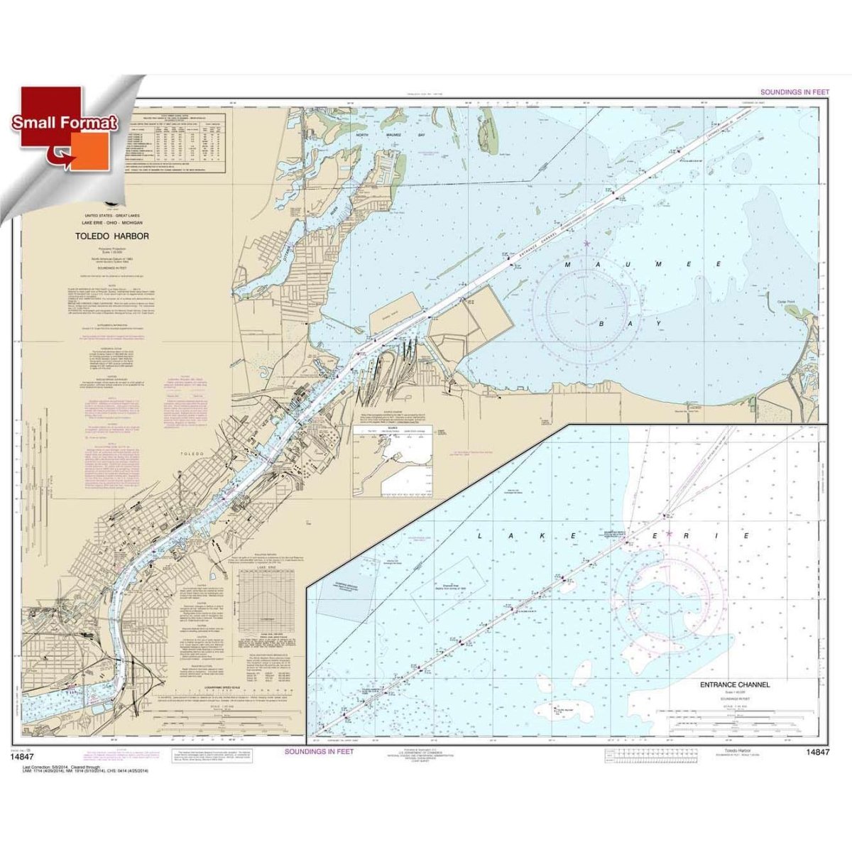 Historical NOAA Chart 14847: Toledo Harbor; Entrance Channel to Harbor - Life Raft Professionals