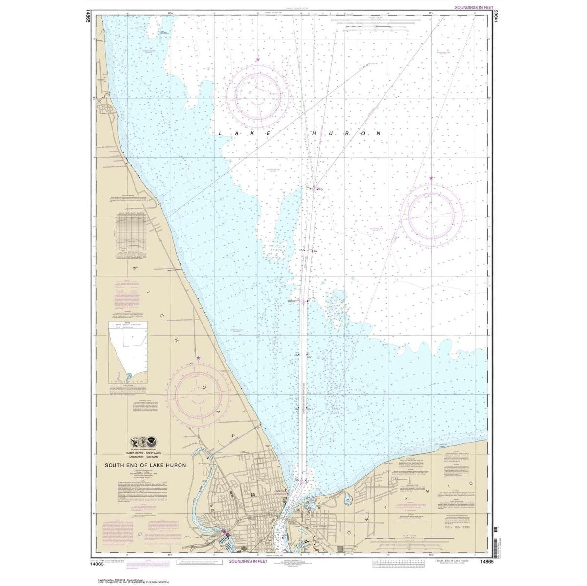Historical NOAA Chart 14865: South End of Lake Huron - Life Raft Professionals