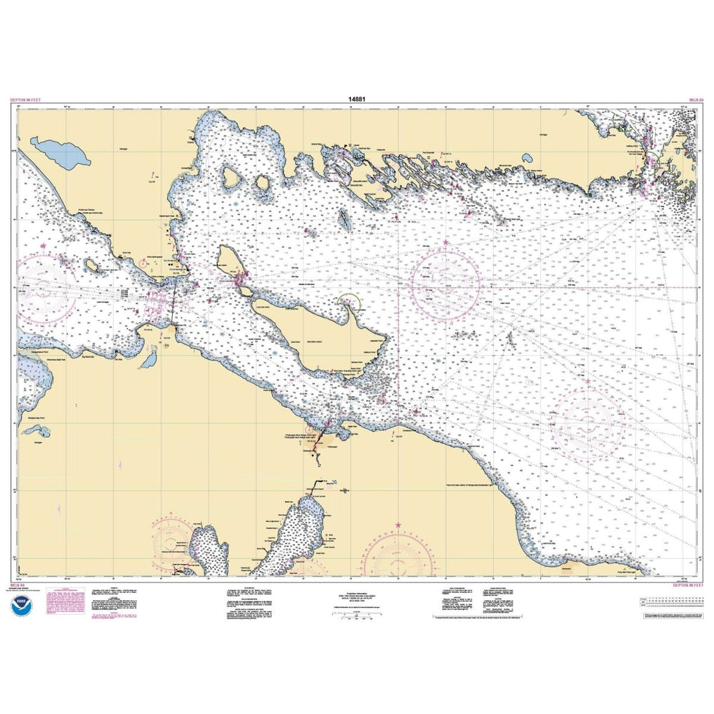 Historical NOAA Chart 14881: Detour Passage to Waugoshance Pt.; Hammond Bay Harbor; Mackinac Island; Cheboygan; Mackinaw City;St. lgnace - Life Raft Professionals