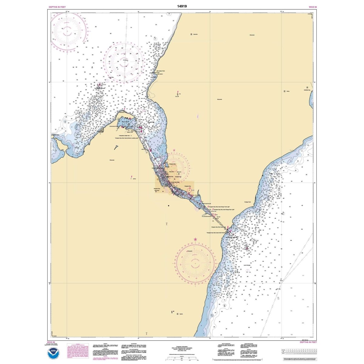 Historical NOAA Chart 14919: Sturgeon Bay and Canal; Sturgeon Bay - Life Raft Professionals