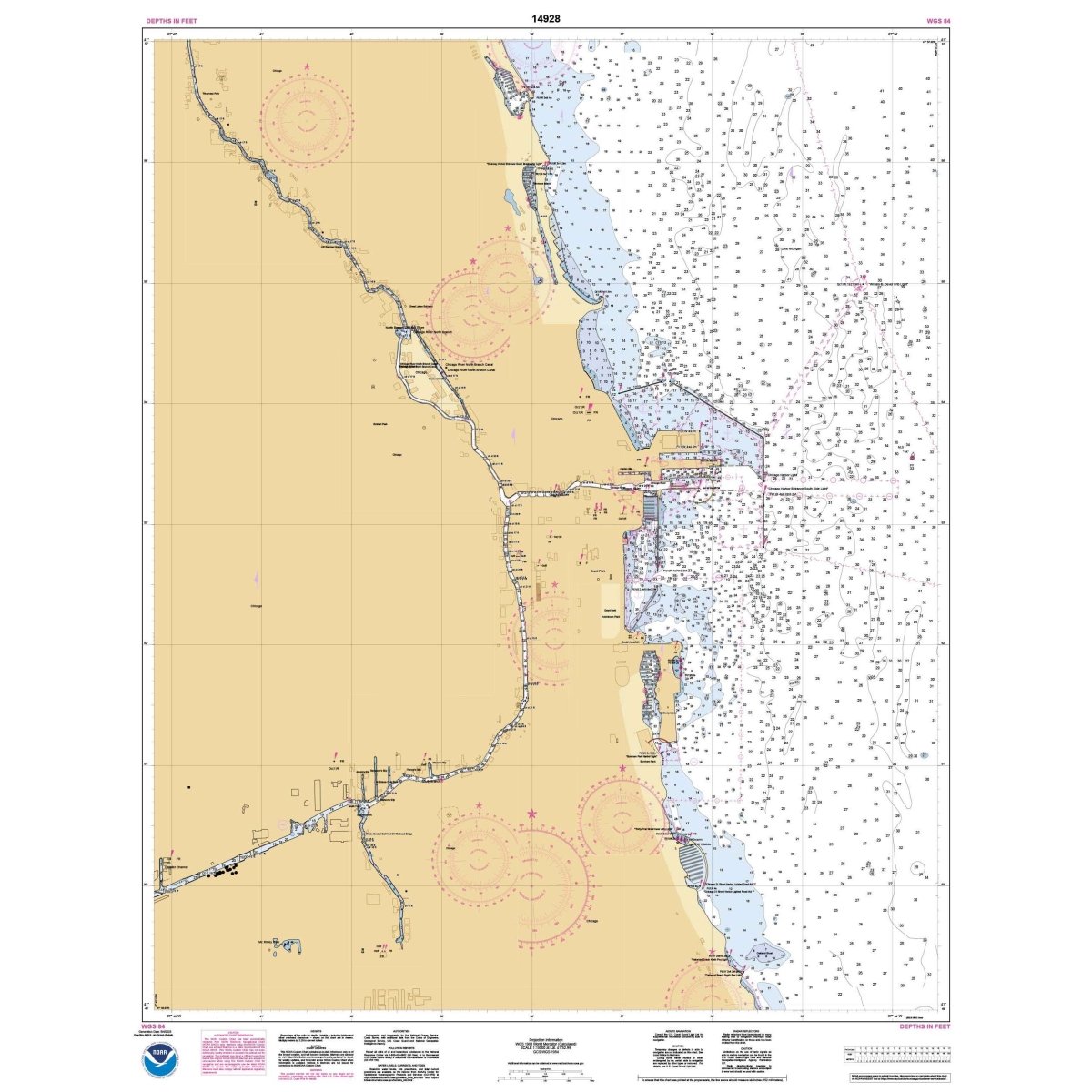 Historical NOAA Chart 14928: Chicago Harbor - Life Raft Professionals