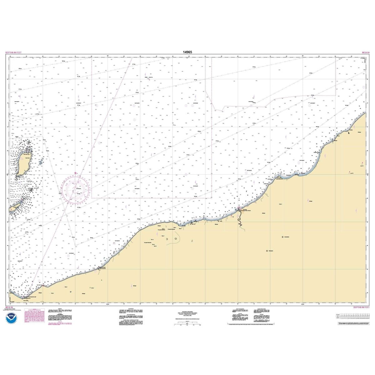 Historical NOAA Chart 14965: Redridge to Saxon Harbor; Ontonagon harbor; Black River Harbor; Saxon Harbor - Life Raft Professionals