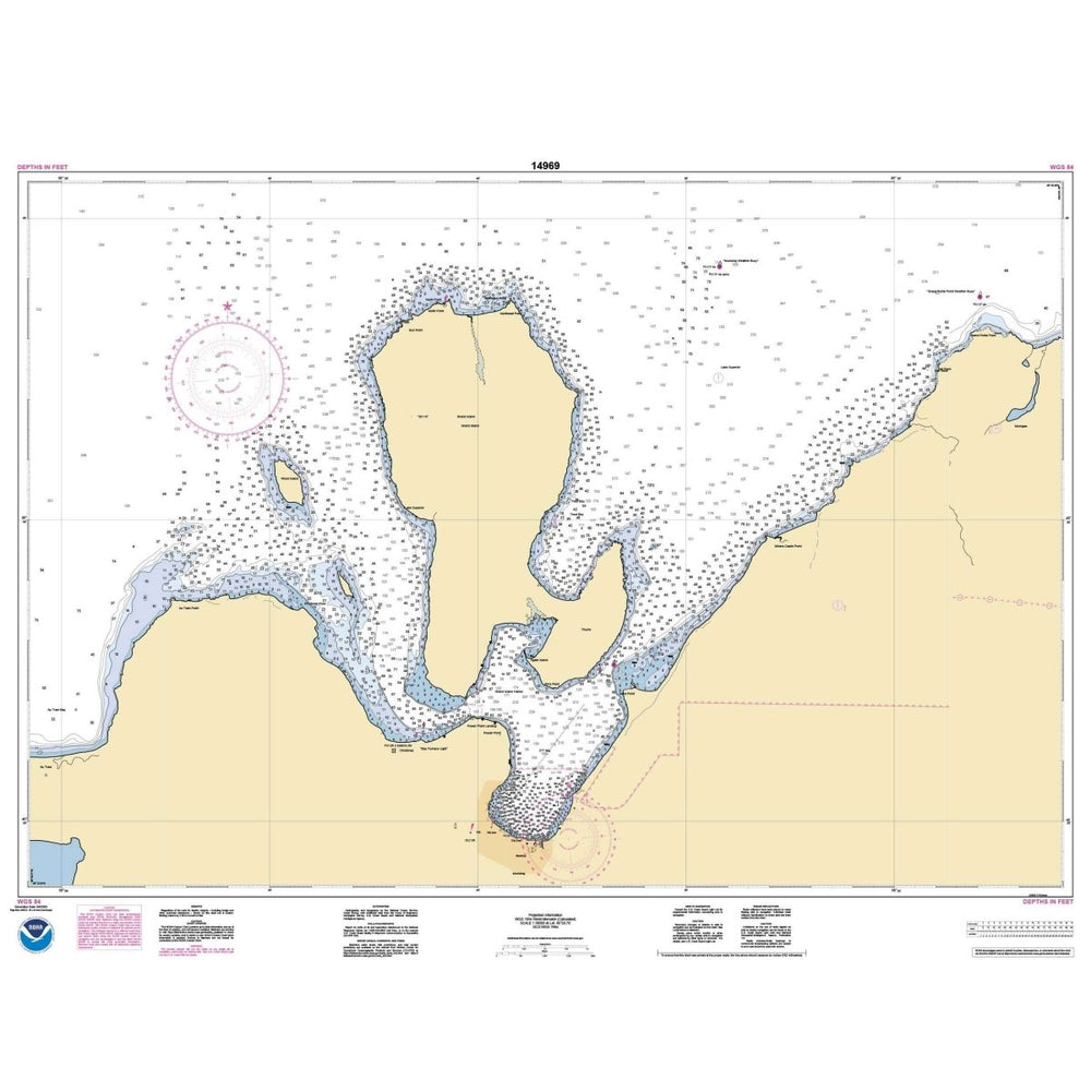 Historical NOAA Chart 14969: Munising Harbor and Approaches; Munising Harbor - Life Raft Professionals