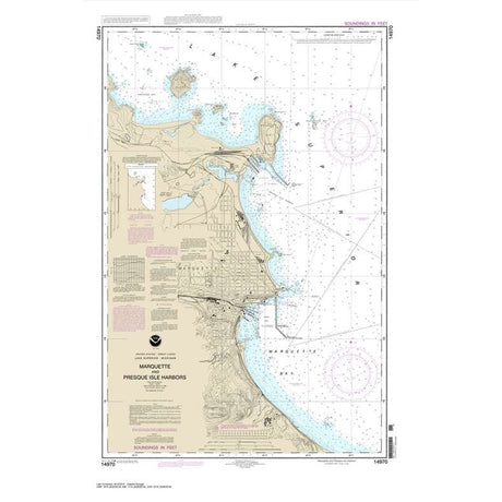 Historical NOAA Chart 14970: Marquette and Presque Isle Harbors - Life Raft Professionals