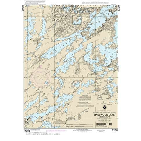 Historical NOAA Chart 14988: Basswood Lake: Western Part - Life Raft Professionals