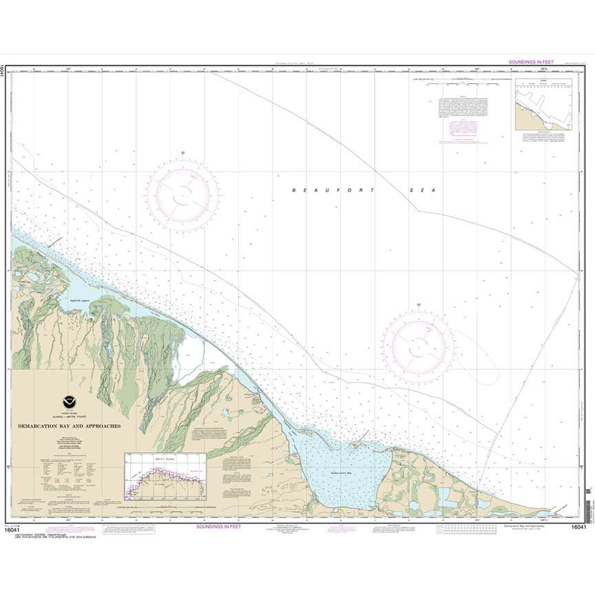 Historical NOAA Chart 16041: Demarcation Bay and approaches - Life Raft Professionals
