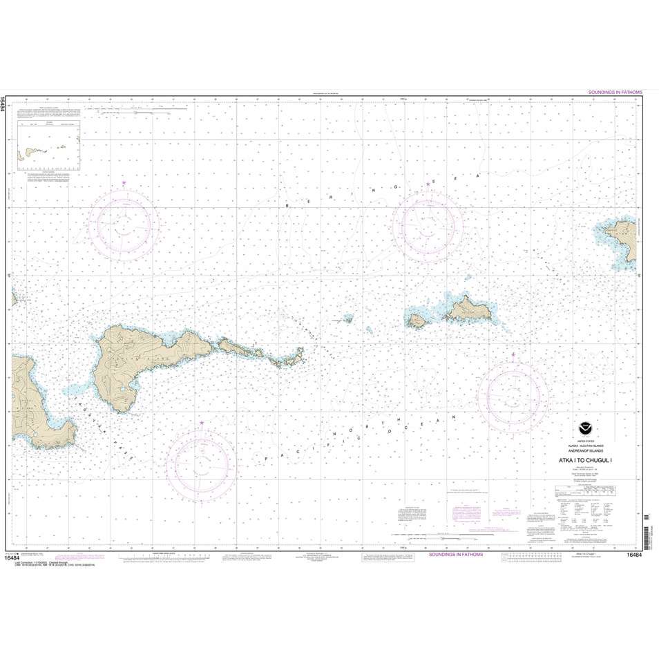 Historical NOAA Chart 16484: Atka Island to Chugul Island Atka Island - Life Raft Professionals